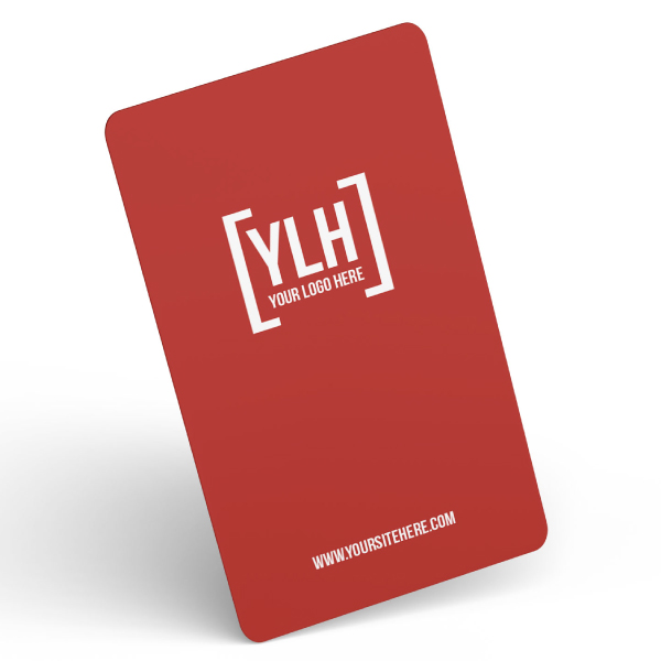 red credit card with customized company logo
