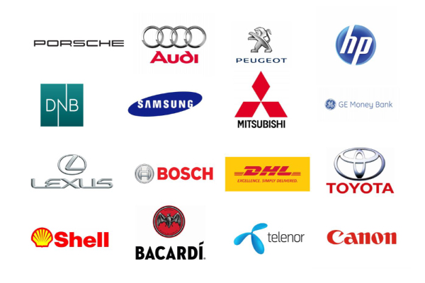 Various company logos of exentri customers